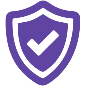 Purple icon of a shield symbolising a life insurance policy written into trust for faster, tax-free payout.